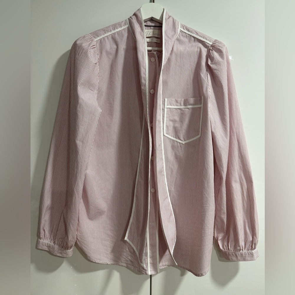 J. CREW POPLIN STRIPED SHIRT SIZE 6